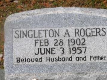 Singleton A Rogers on Sysoon