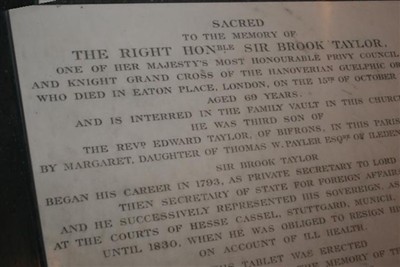 Sir Brook Taylor on Sysoon