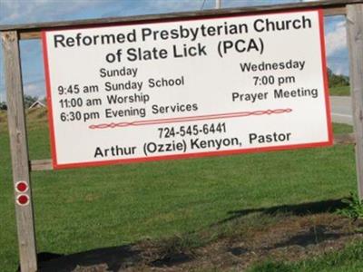 Slate Lick Reformed Presbyterian Cemetery on Sysoon