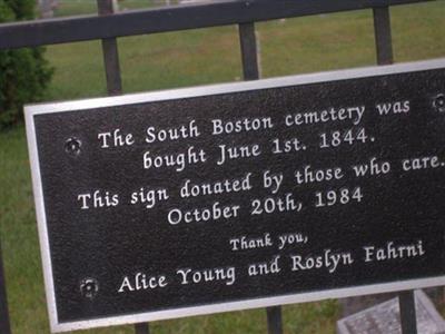 South Boston Cemetery on Sysoon