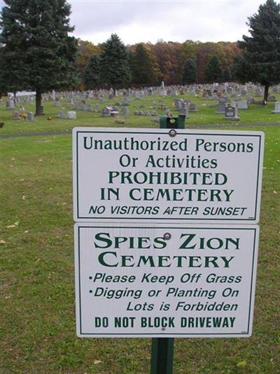 Spies Zion Cemetery on Sysoon