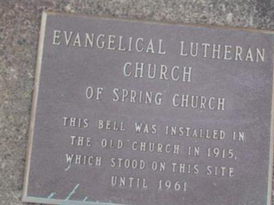 Spring Church Lutheran Church Cemetery on Sysoon