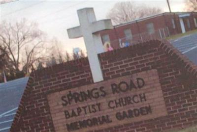 Springs Road Baptist Church Memorial Gardens on Sysoon
