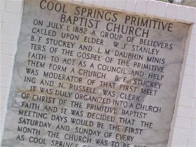 Cool Springs Primitive Baptist Cemetery on Sysoon