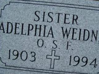 Sr Adelphia M. Antoinette Weidner on Sysoon