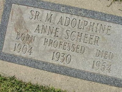 Sr M. Adolphine (Anne) Scheer on Sysoon