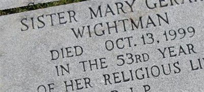Sr Mary Gerard Wightman on Sysoon