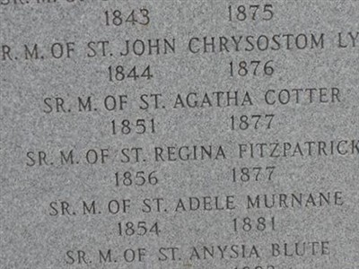 Sr, Mary of St. Regina Fitzpatrick on Sysoon