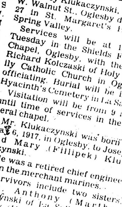 Stanley Klukaczynski on Sysoon