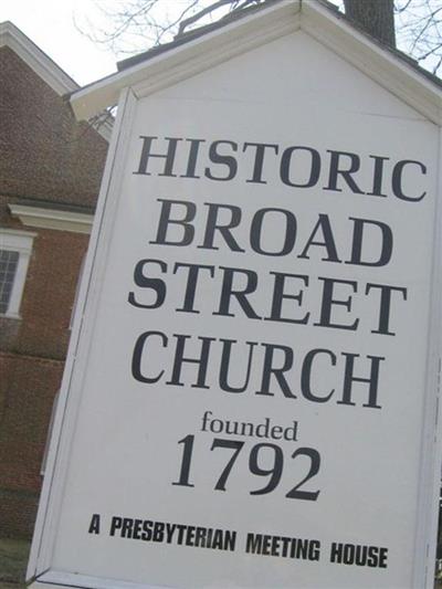 Old Broad Street Presbyterian Church Cemetery on Sysoon