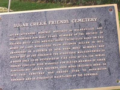 Sugar Creek Friends Cemetery on Sysoon