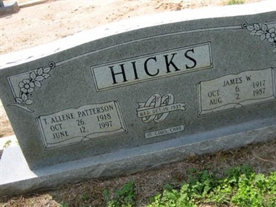T. Allene Patterson Hicks on Sysoon