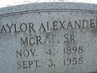 Taylor Alexander McRae, Sr on Sysoon