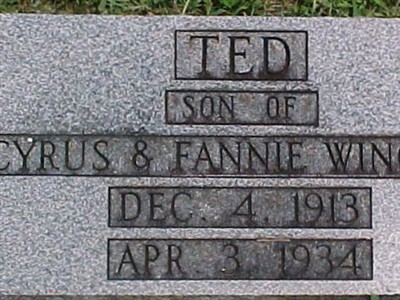 Ted Son Of Cyrus & Fannie Wingate on Sysoon