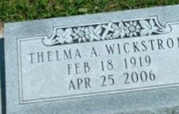 Thelma A Arne Wickstrom on Sysoon