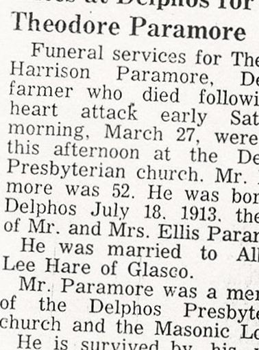 Theodore Harrison Paramore on Sysoon