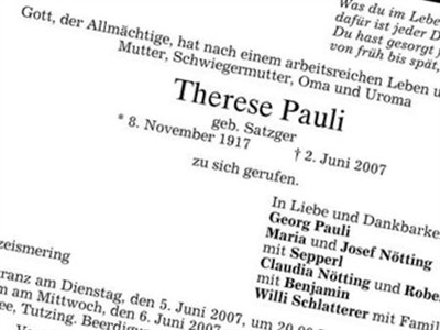 Therese Satzger Pauli on Sysoon