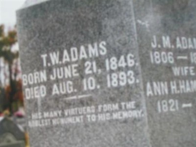 Thomas Daniel Webster Adams on Sysoon