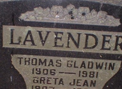 Thomas Gladwin Lavender on Sysoon