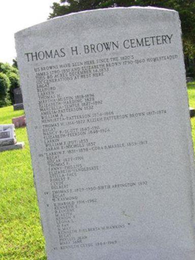 Thomas H. Brown Cemetery on Sysoon