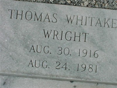 Thomas Whitaker Wright on Sysoon