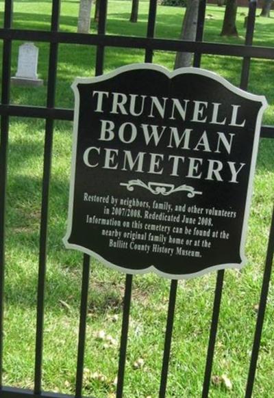 Trunnell/Bowman Cemetery on Sysoon
