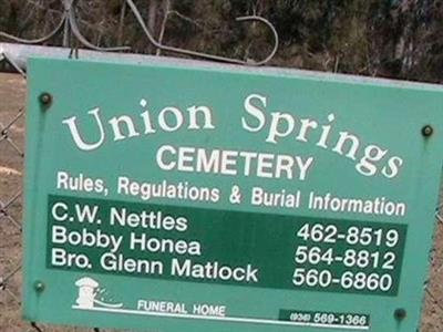 Union Springs Cemetery on Sysoon