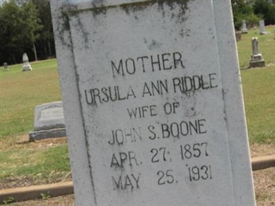 Ursula Ann Riddle Boone on Sysoon