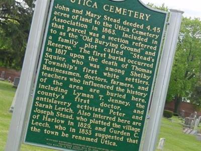 Utica Cemetery on Sysoon