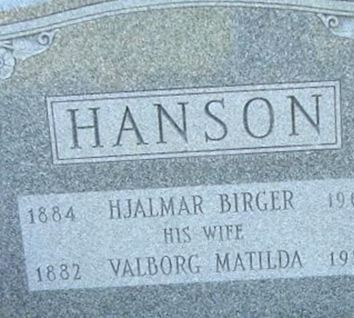 Valborg Matilda Hanson on Sysoon
