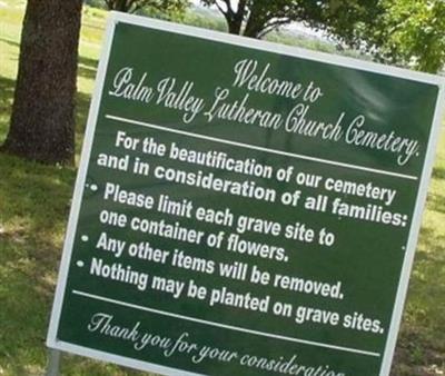 Palm Valley Lutheran Church Cemetery on Sysoon