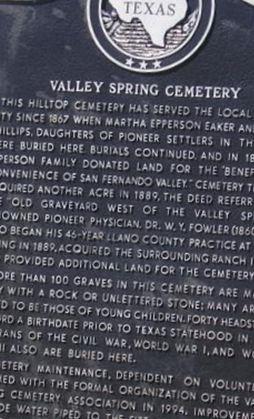 Valley Spring Cemetery on Sysoon