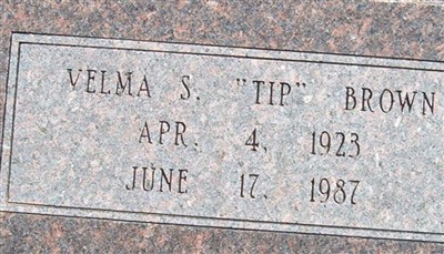 Velma S. Tip Brown on Sysoon