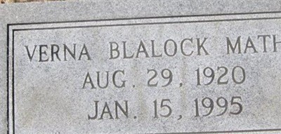 Verna Blalock Mathis on Sysoon