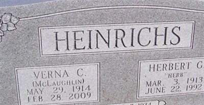 Verna C McLaughlin Heinrichs on Sysoon