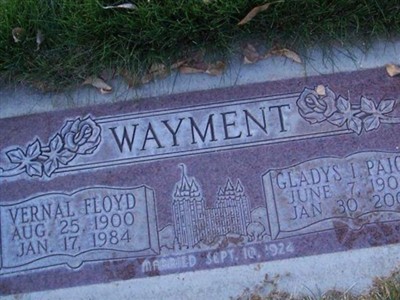 Vernal F Wayment on Sysoon