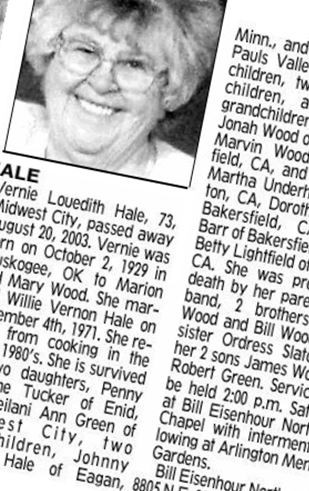 Vernie L. Hale on Sysoon
