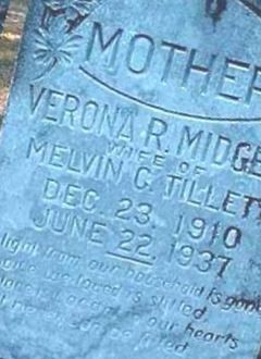Verona R Midgett Tillett on Sysoon