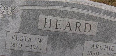 Vesta W Heard on Sysoon