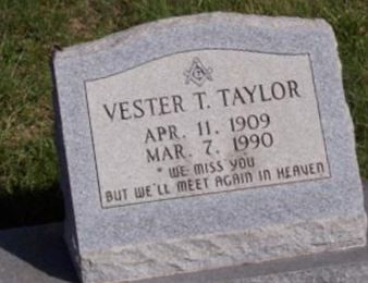 Vester T Taylor on Sysoon