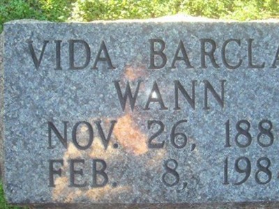 Vida Ann Barclay Wann on Sysoon