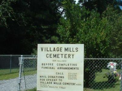 Village Mills Cemetery on Sysoon