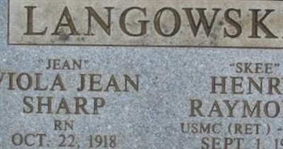 Viola Jean Sharp Langowski on Sysoon