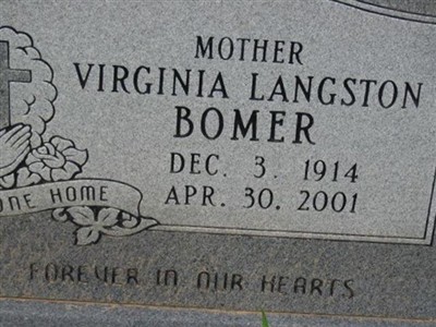 Virginia Langston Bomer on Sysoon