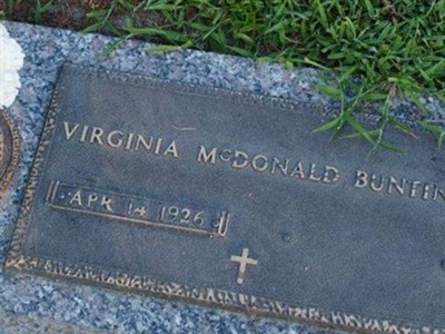 Virginia McDonald Bunting on Sysoon