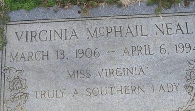 Virginia McPhail Neal on Sysoon
