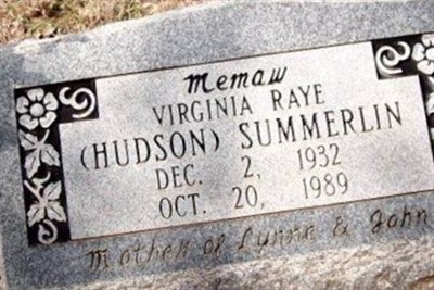Virginia Raye Hudson Summerlin on Sysoon