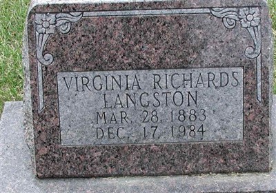 Virginia Richards Langston on Sysoon