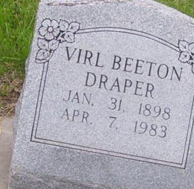 Virl Beeton Draper on Sysoon