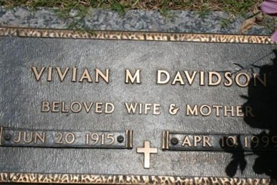 Vivian Eulalia McSwain Davidson on Sysoon